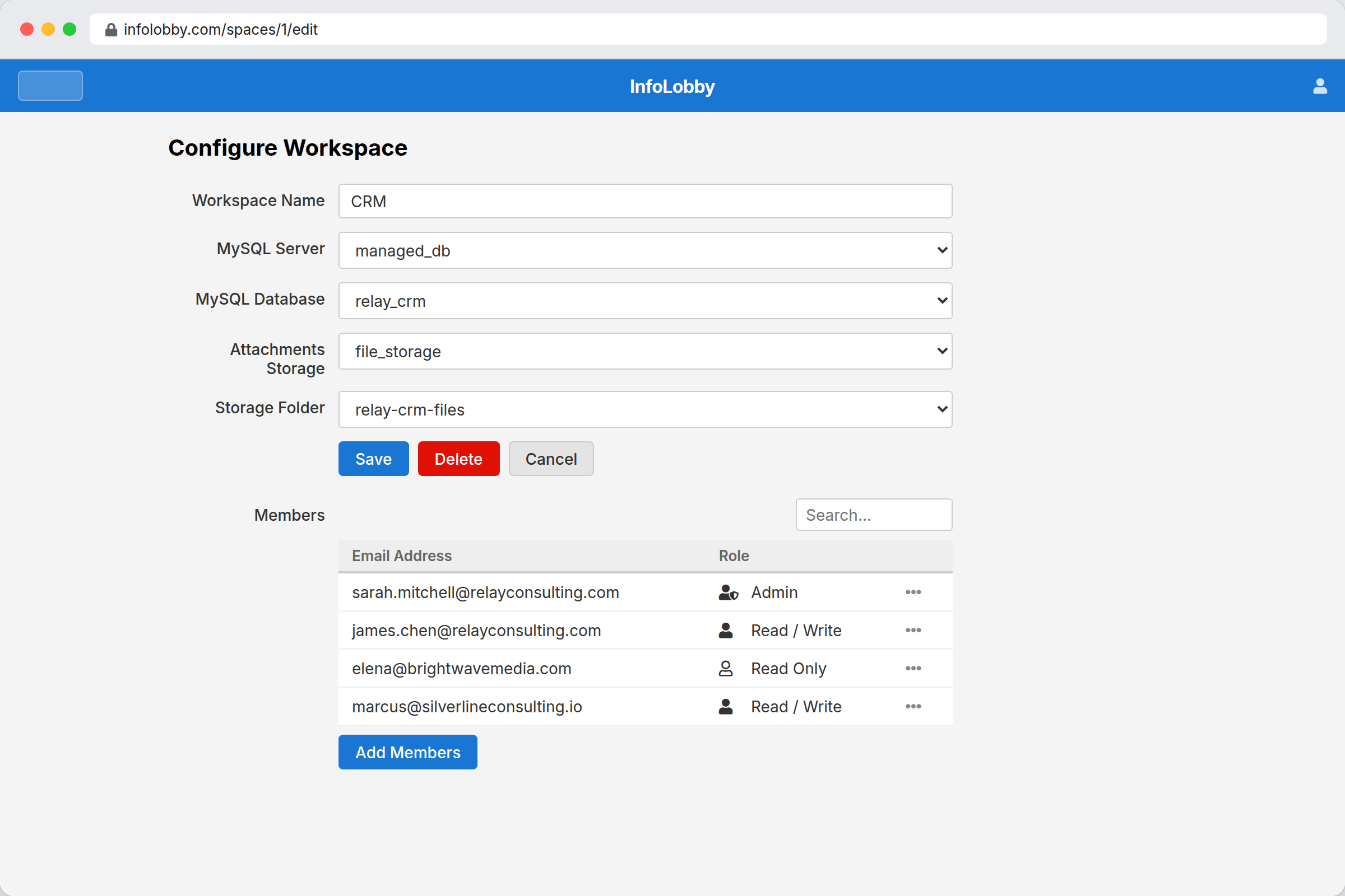 Workspace settings